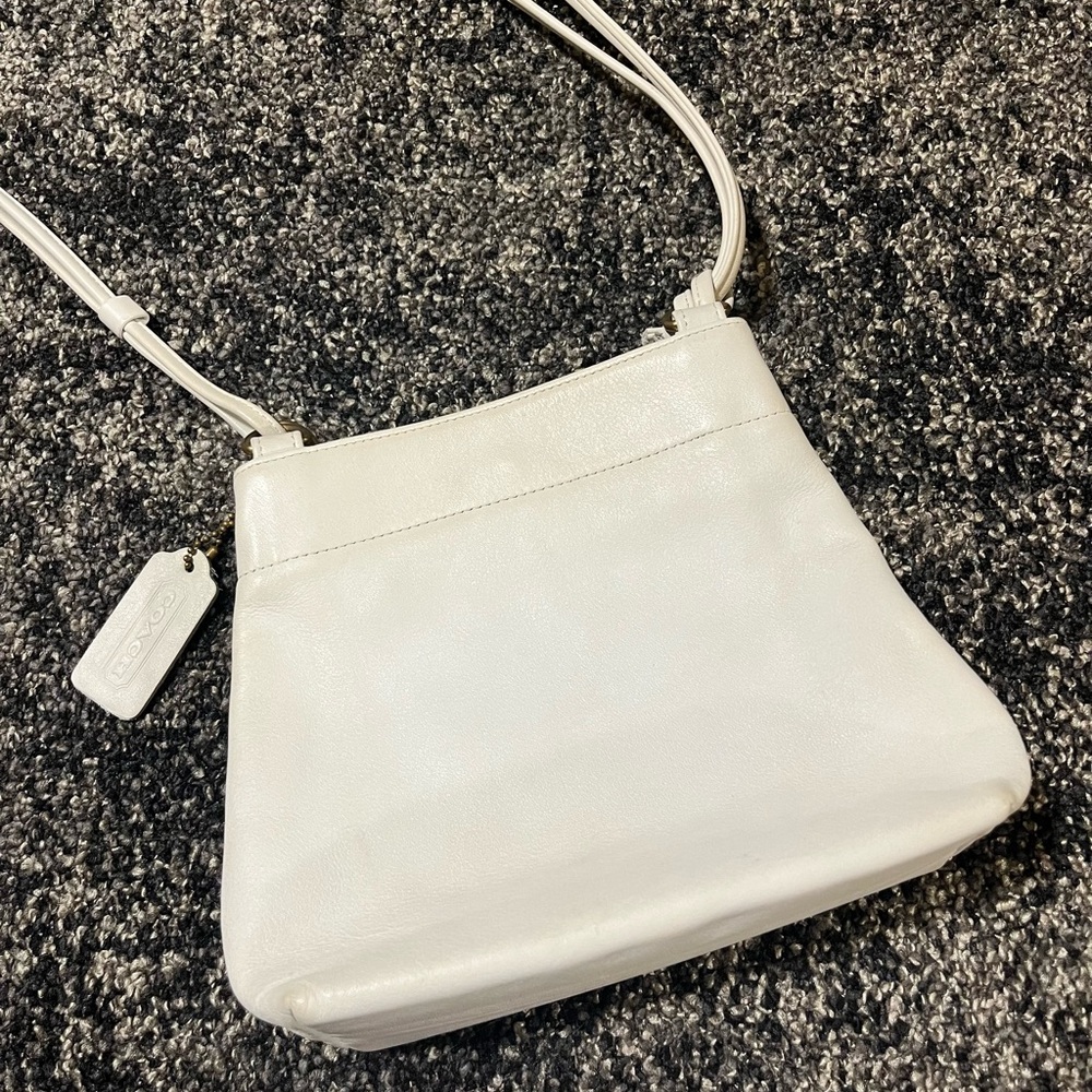 Rare Coach Vintage White Leather Women's Bag from 1980s